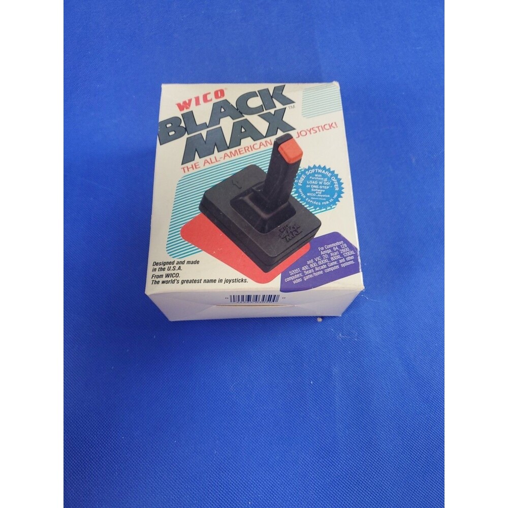 Vintage Wico Black Max Joystick for Atari or Commodore Rare CIB Nos